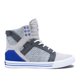 Dámské Kotníkové Boty Supra SKYTOP Šedé/Královská Modrá/Bílé | CZ-75259